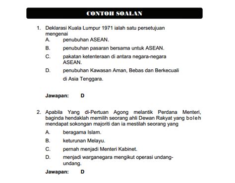 Contoh Soalan Pengetahuan Am N19 Image