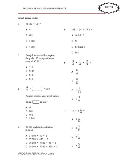 Soalan Matematik Tingkatan 2 Image